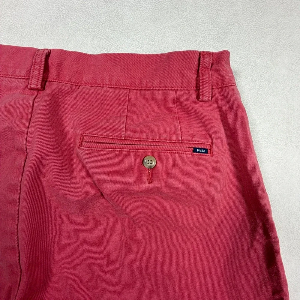 Polo‎ Ralph Lauren Mens Size 33 Classic Fit 9 Inch Chino Khaki Shorts Red